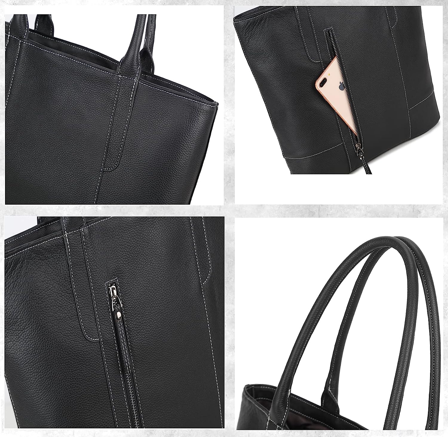 トートバック メンズ 大容量 レザー ビジネス 多機能 ファスナー ブランド 通勤 男性用 トート[3]