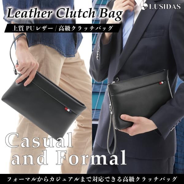 セカンドバック メンズ クラッチバッグ メンズ セカンドバッグ パーティー バック メンズ 結婚式 小さめ 本革 薄型 レザー パーティークラッチバック セカンドバック[1]