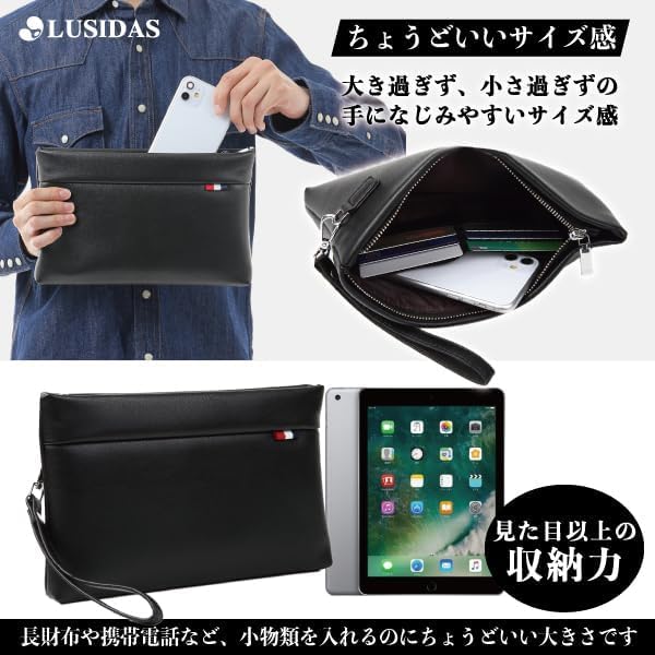 セカンドバック メンズ クラッチバッグ メンズ セカンドバッグ パーティー バック メンズ 結婚式 小さめ 本革 薄型 レザー パーティークラッチバック セカンドバック[3]