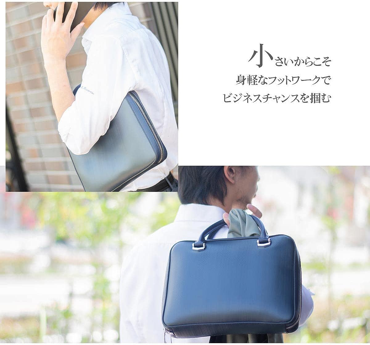 ビジネスバッグ 小さめ メンズ B5 ブリーフケース ミニブリーフケース 牛革 薄型 コンパクト 収納 丈夫 タブレット ファイル [2]