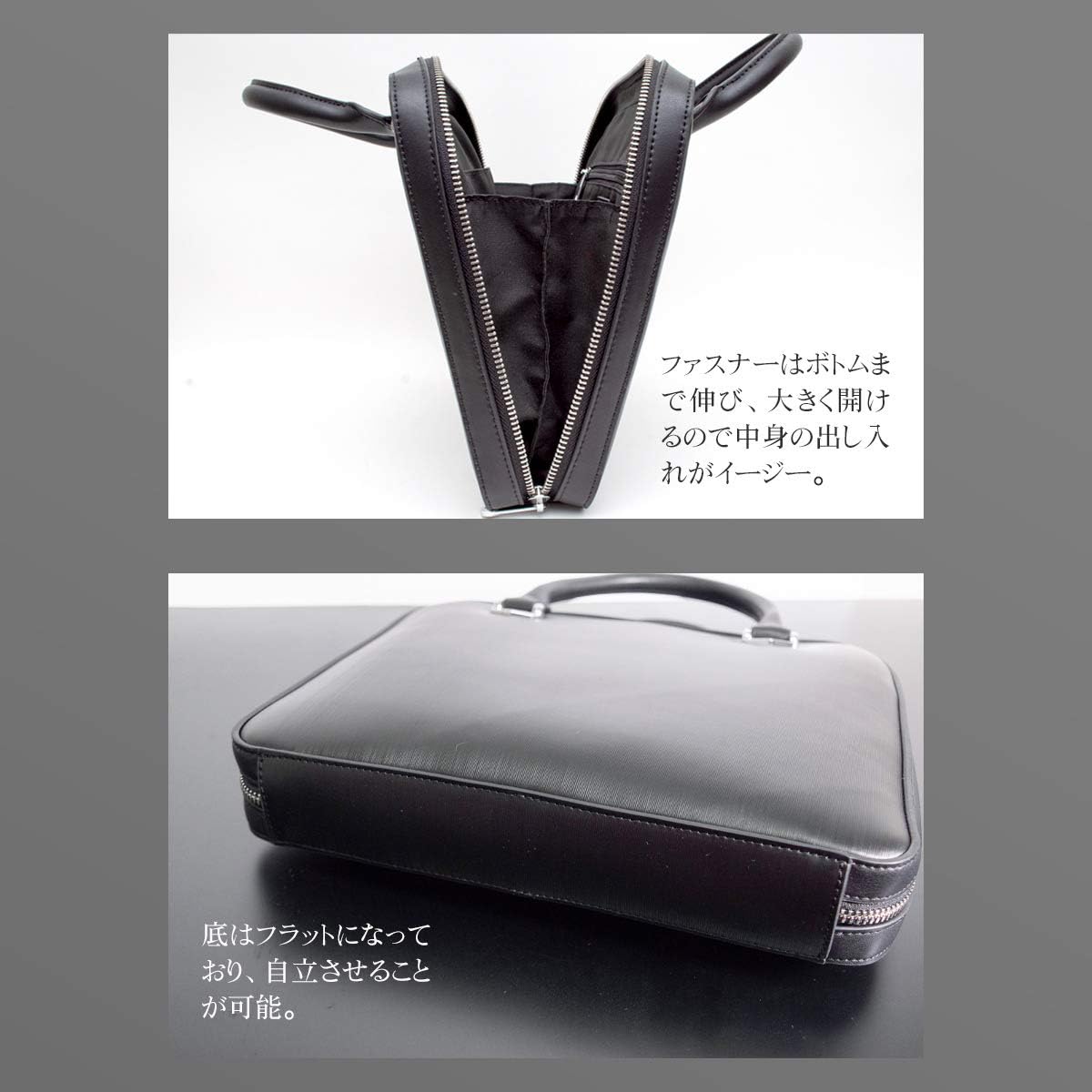 ビジネスバッグ 小さめ メンズ B5 ブリーフケース ミニブリーフケース 牛革 薄型 コンパクト 収納 丈夫 タブレット ファイル [4]