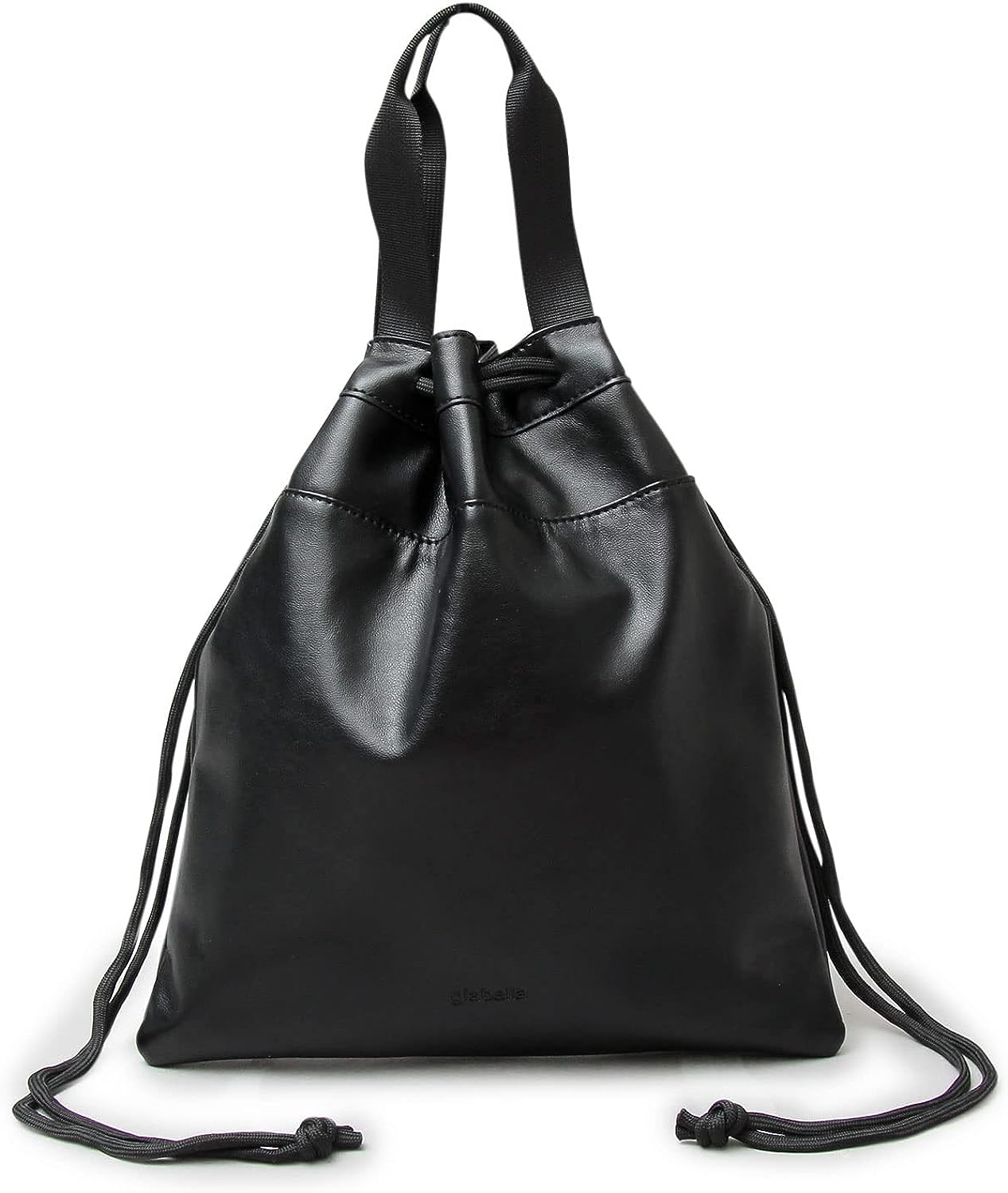 巾着バッグ ミニバッグ ポーチ ショルダーバッグ ミニショルダーバッグ ブラック PUレザー GL-001 BK