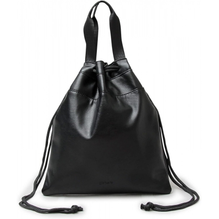 巾着バッグ ミニバッグ ポーチ ショルダーバッグ ミニショルダーバッグ ブラック PUレザー GL-001 BK